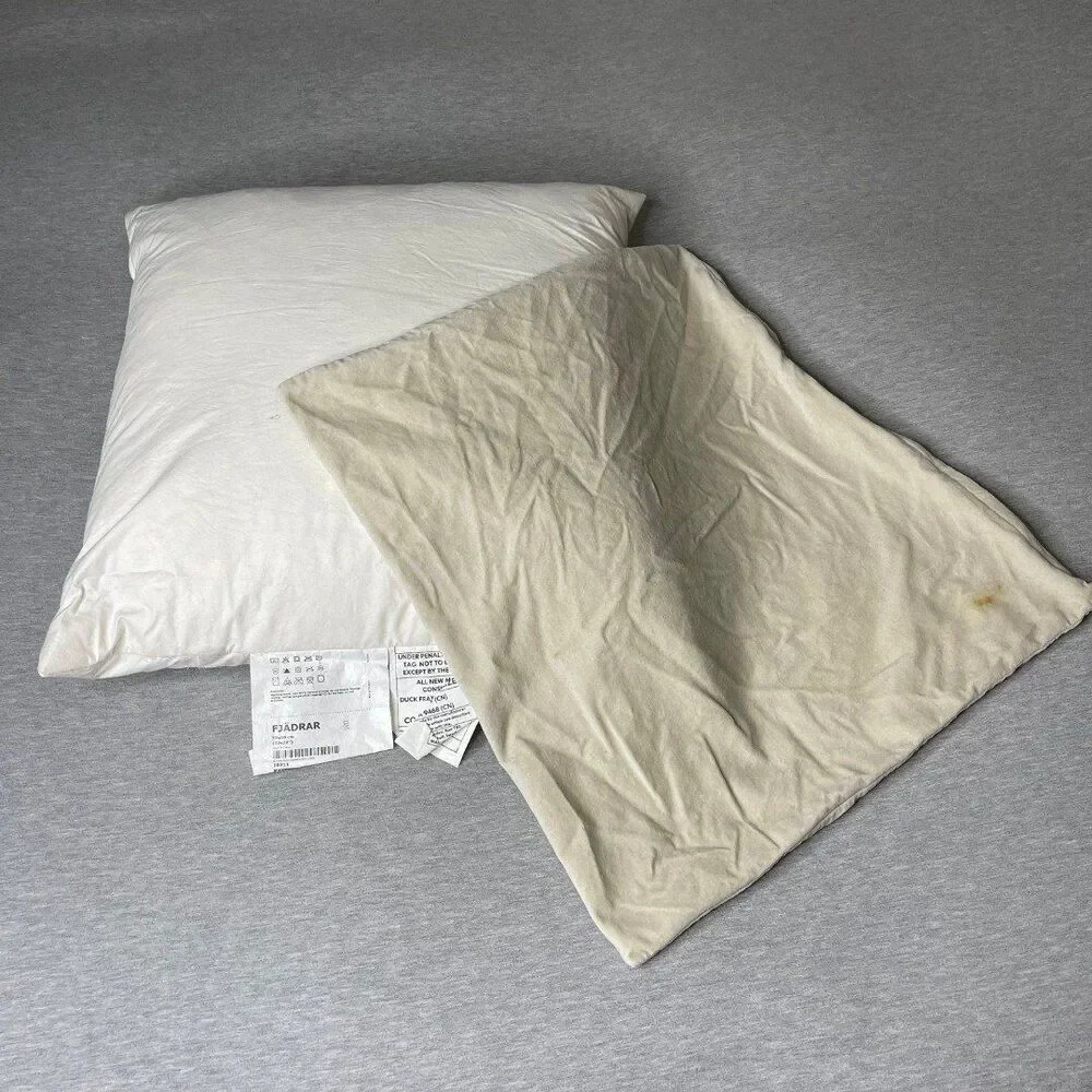 IKEA Fjadrar 20”x20” Inner Pillow & Sanela Cushion Pillow Case 2 PCS. Set